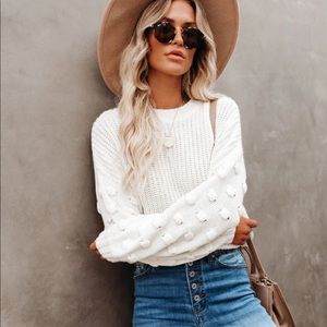 Vici Full of Cheer cropped knit sweater